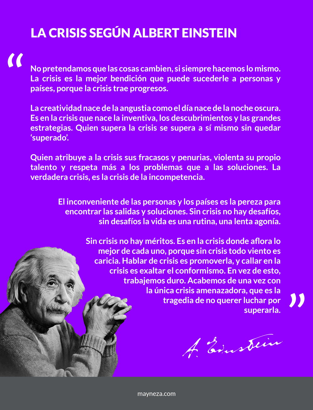 La crisis según albert einstein