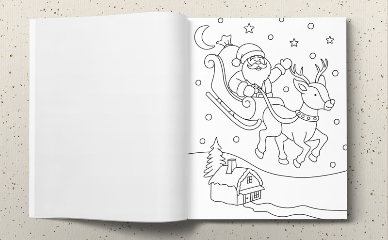 dibujos de navidad para colorear libro de navidad para colorear santa claus con renos para colorear