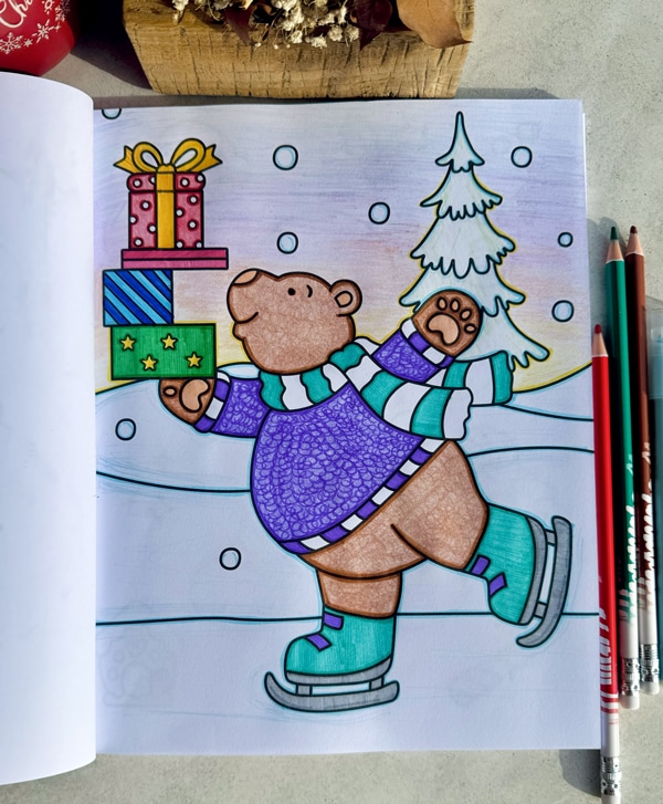 dibujos de navidad para colorear libro de navidad para colorear oso de navidad