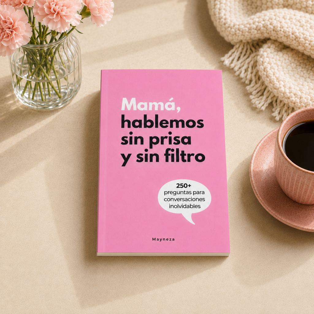 Mamá, hablemos sin prisa y sin filtro, libro sobre una mesa
