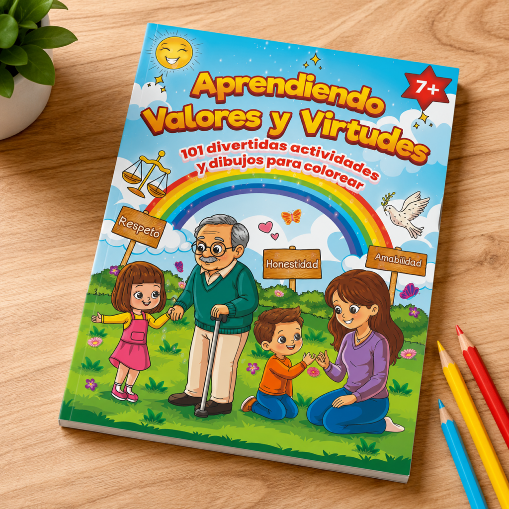 Aprendiendo Valores y Virtudes, portada del libro
