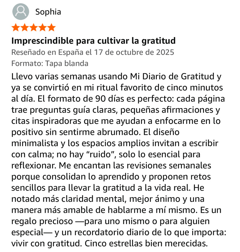 reseña diario de gratitud