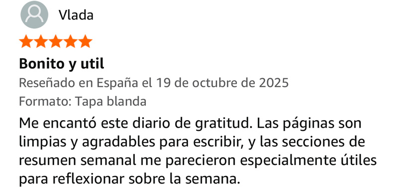 reseña diario de gratitud