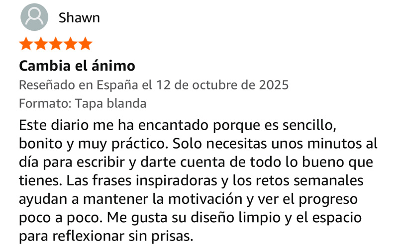 reseña diario de gratitud