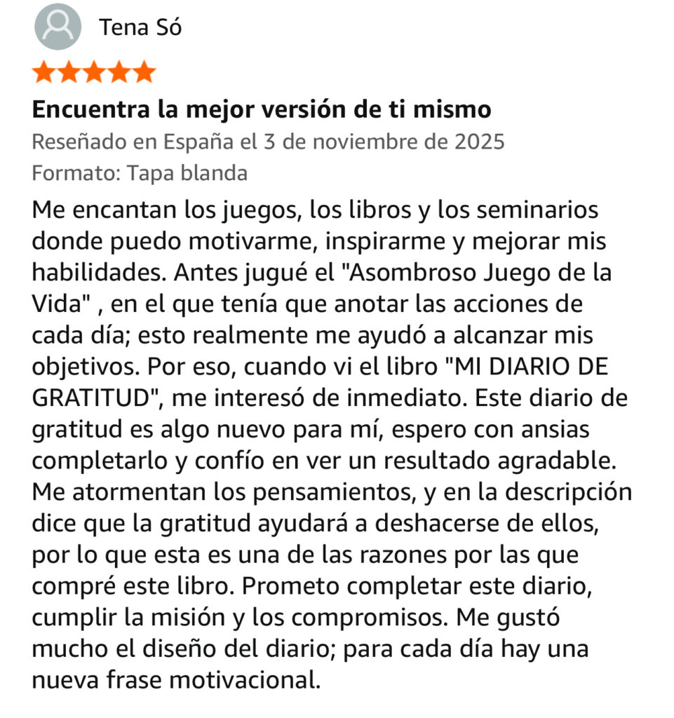 testimonial diario de gratitud