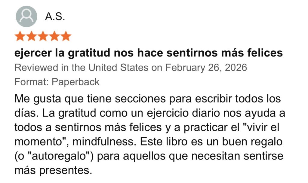 testimonial diario de gratitud